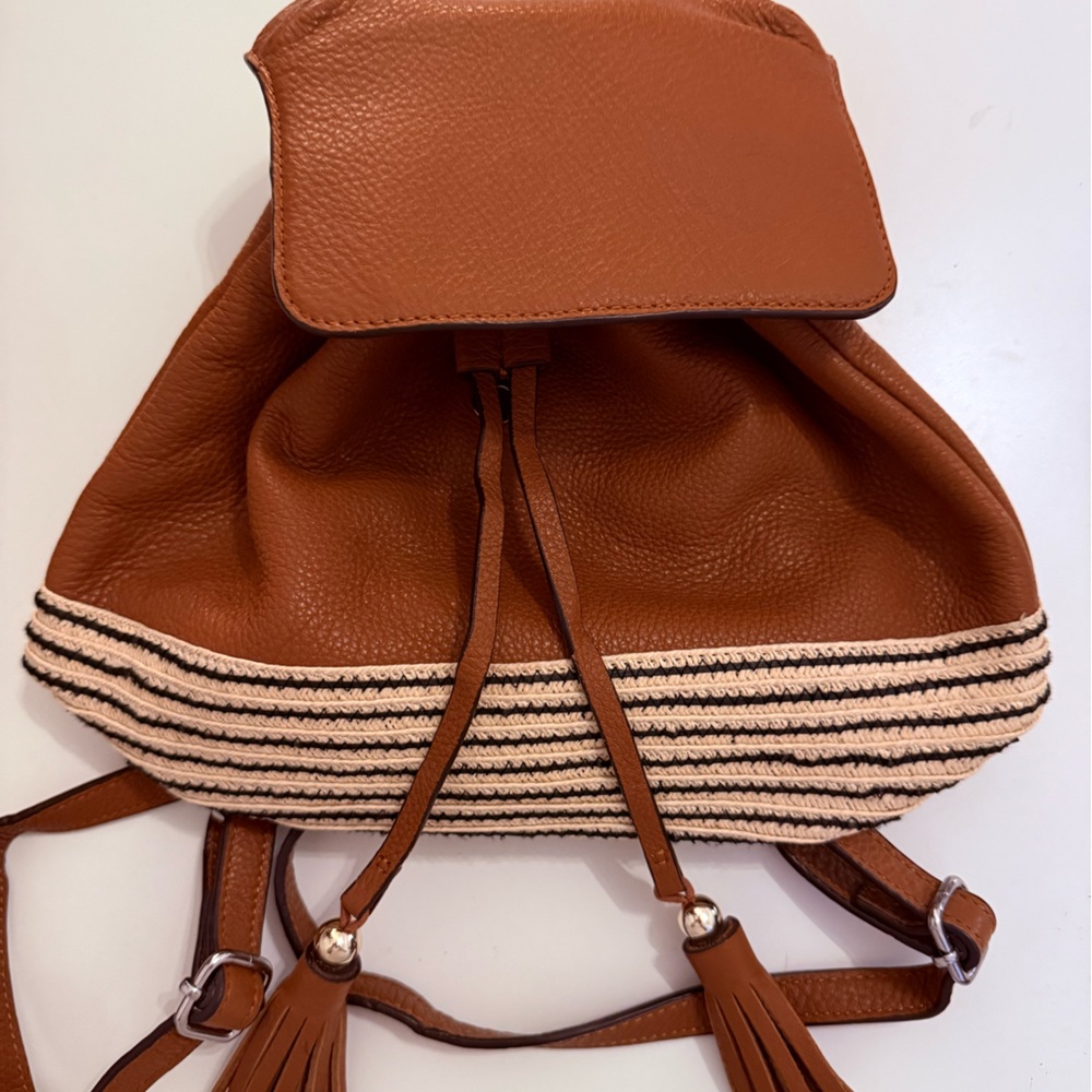 Rebecca Minkoff Brown Leather Backpack with Tassel Accents